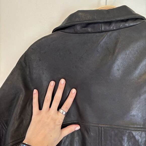 Canada Sportswear Men's Lamb Leather Jacket Black Heavyweight Button 4XL - Desc - Picture 6 of 10